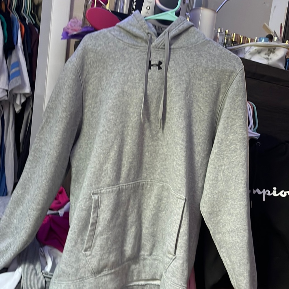 Grey under armor hoodie medium loose fit